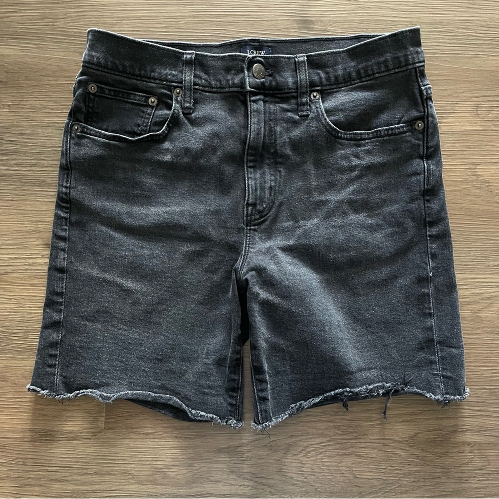 J. Crew Black Jean Shorts Distressed Cut-Off Style